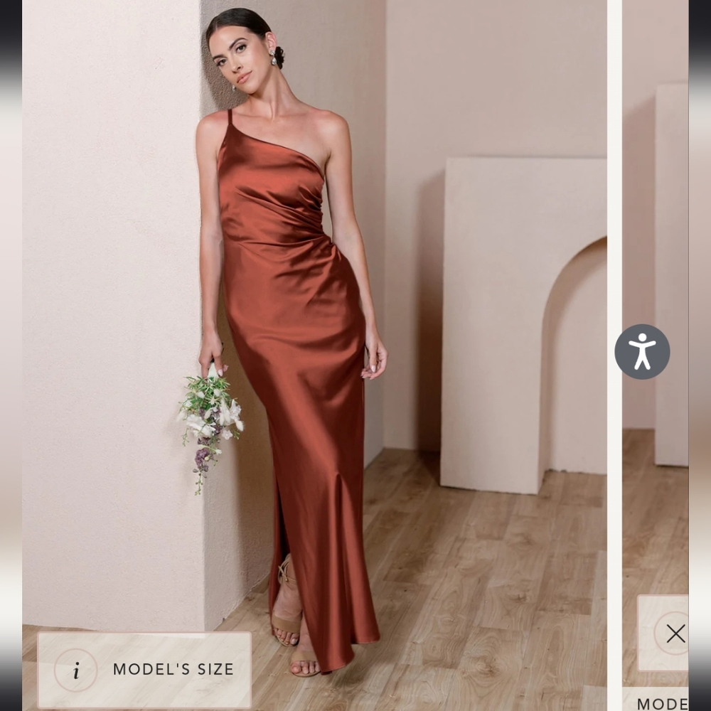 Revelry Bridesmaid Jade Satin Dress Size 14